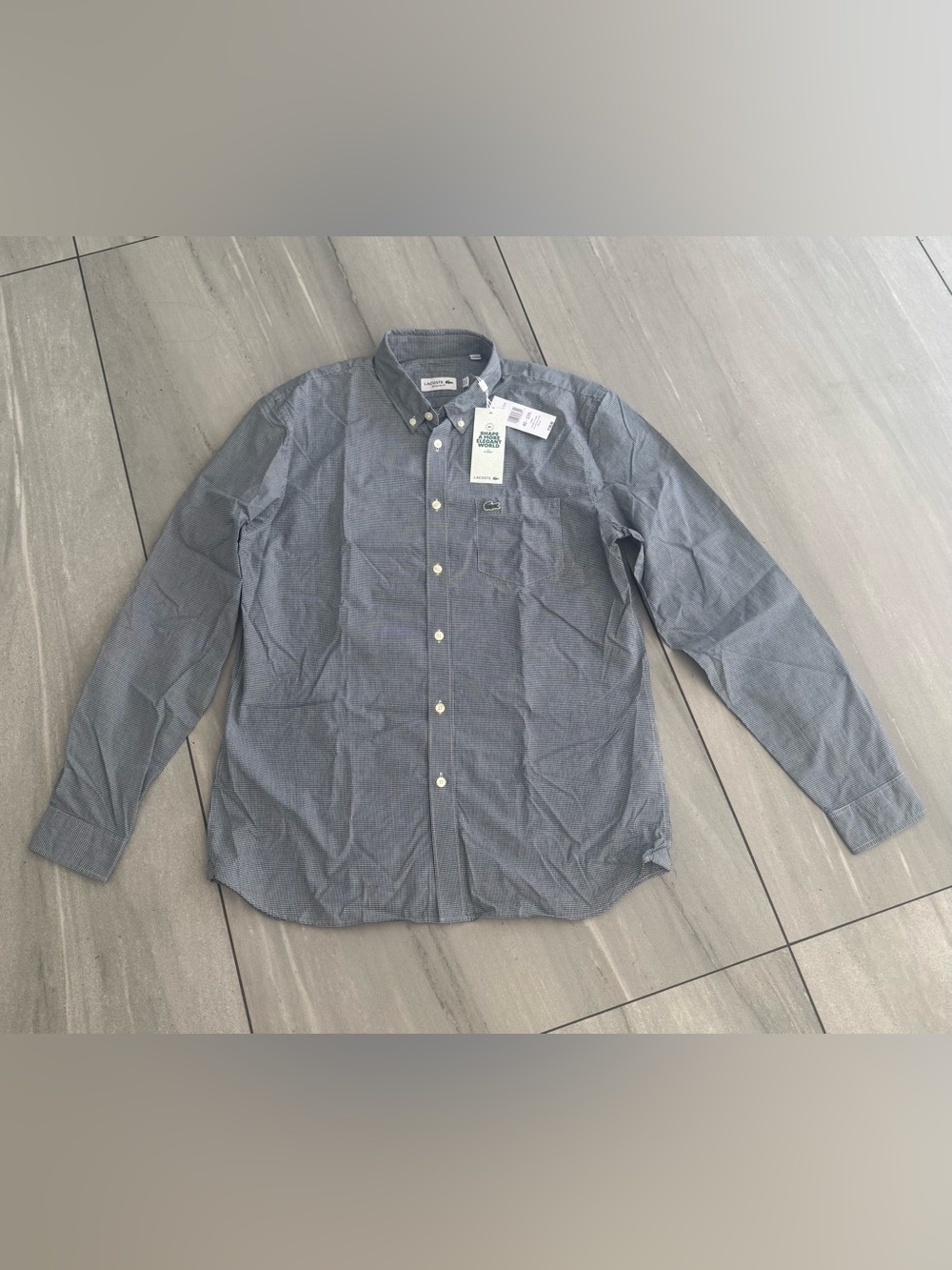 NWT Lacoste Men's Navy Button-Down Long Sleeve Shirt